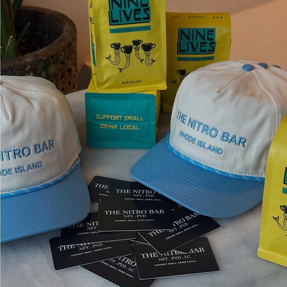 The Nitro Bar Rhode Island Blue and White Cap